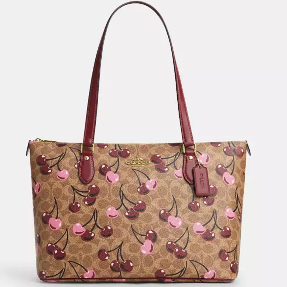 NWOT COACH Gallery Cherry Print Tote 2025